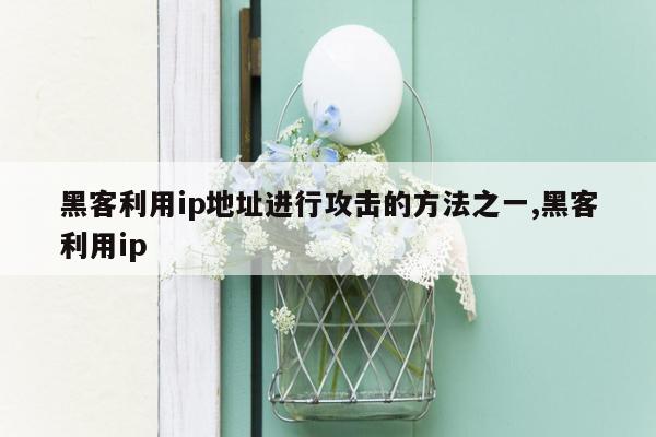 黑客利用ip地址进行攻击的方法之一,黑客利用ip