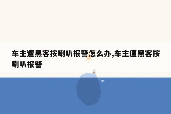 车主遭黑客按喇叭报警怎么办,车主遭黑客按喇叭报警