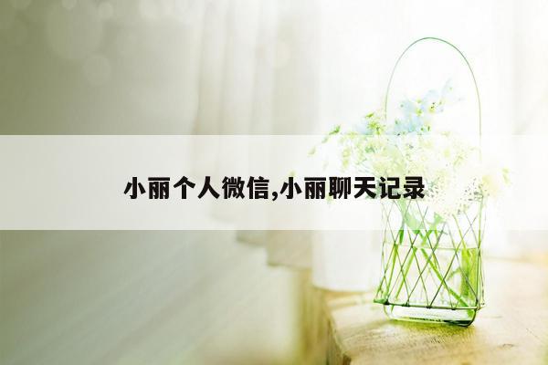 小丽个人微信,小丽聊天记录