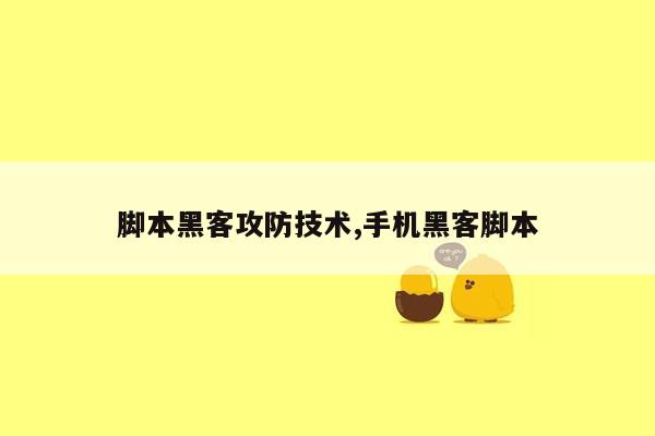 脚本黑客攻防技术,手机黑客脚本