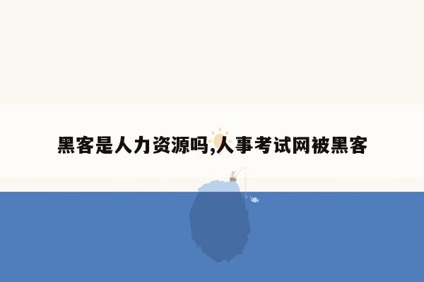 黑客是人力资源吗,人事考试网被黑客