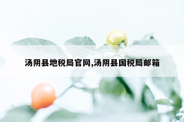汤阴县地税局官网,汤阴县国税局邮箱