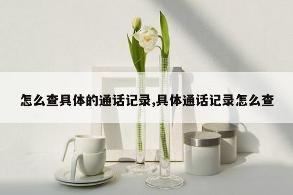 怎么查具体的通话记录,具体通话记录怎么查