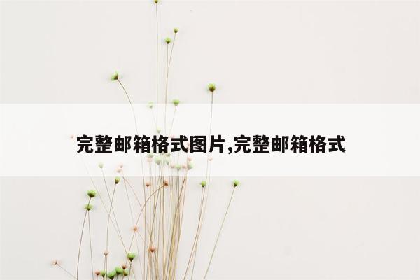 完整邮箱格式图片,完整邮箱格式