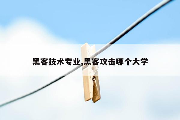 黑客技术专业,黑客攻击哪个大学