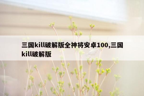 三国kill破解版全神将安卓100,三国kill破解版