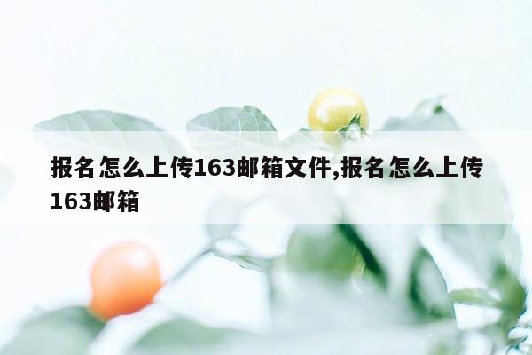 报名怎么上传163邮箱文件,报名怎么上传163邮箱