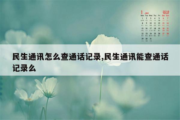 民生通讯怎么查通话记录,民生通讯能查通话记录么