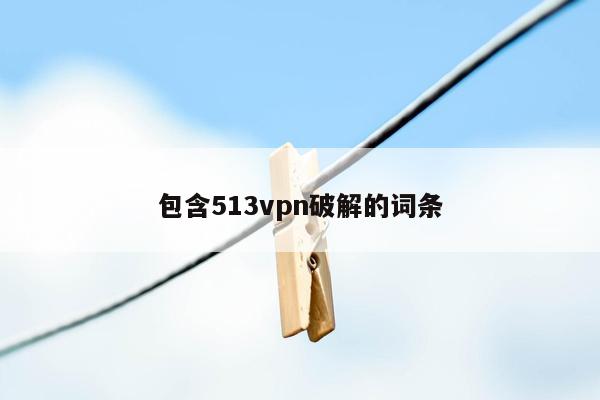 包含513vpn破解的词条