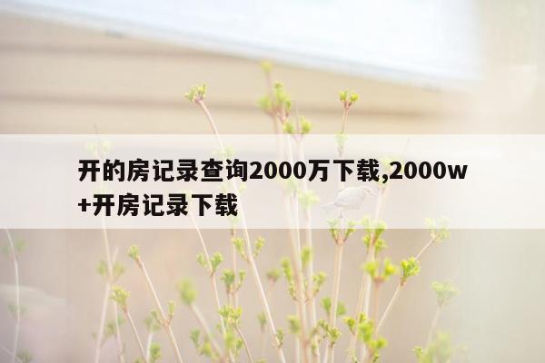 开的房记录查询2000万下载,2000w+开房记录下载