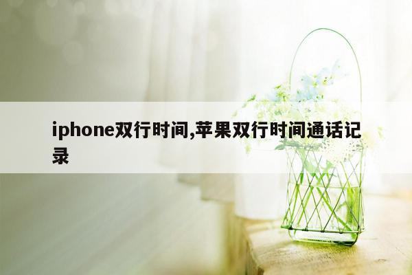 iphone双行时间,苹果双行时间通话记录