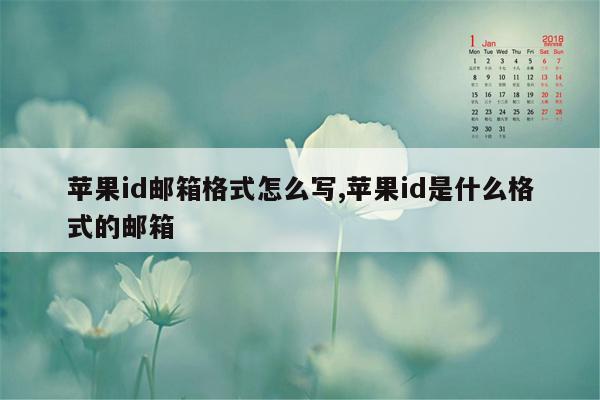 苹果id邮箱格式怎么写,苹果id是什么格式的邮箱