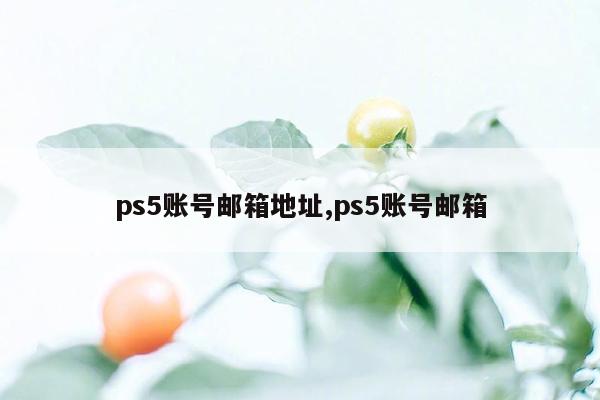 ps5账号邮箱地址,ps5账号邮箱