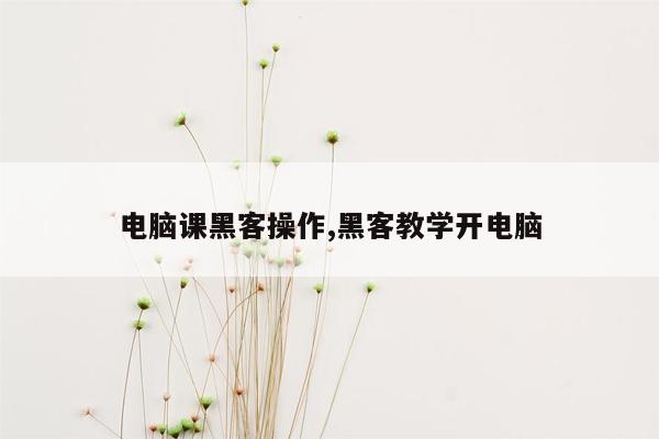 电脑课黑客操作,黑客教学开电脑