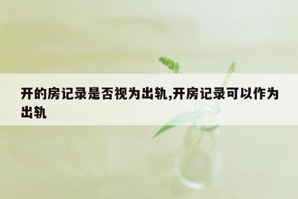 开的房记录是否视为出轨,开房记录可以作为出轨