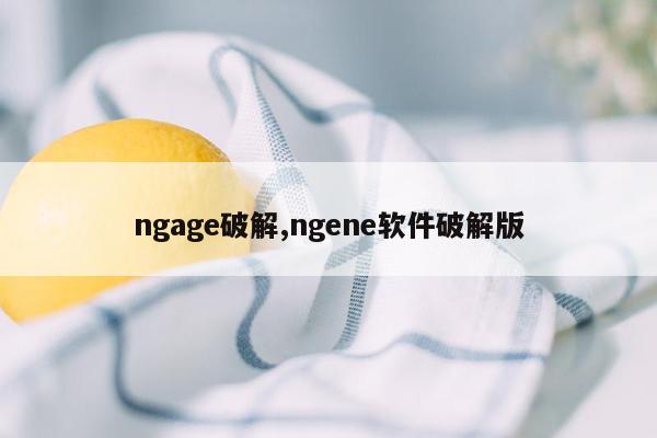 ngage破解,ngene软件破解版