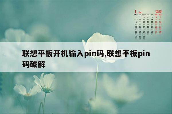 联想平板开机输入pin码,联想平板pin码破解