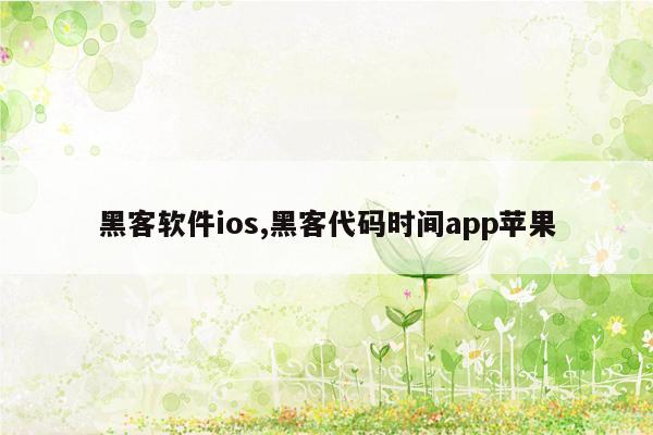 黑客软件ios,黑客代码时间app苹果