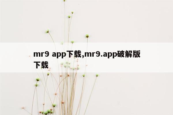 mr9 app下载,mr9.app破解版下载