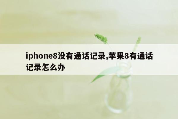 iphone8没有通话记录,苹果8有通话记录怎么办