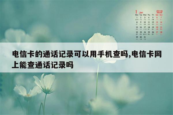 电信卡的通话记录可以用手机查吗,电信卡网上能查通话记录吗