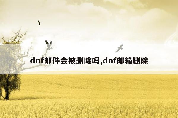 dnf邮件会被删除吗,dnf邮箱删除