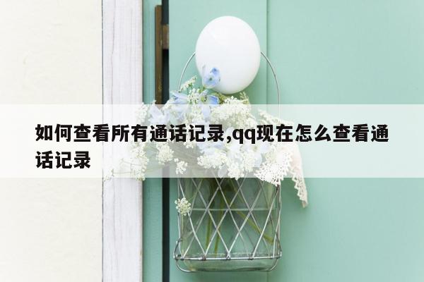 如何查看所有通话记录,qq现在怎么查看通话记录