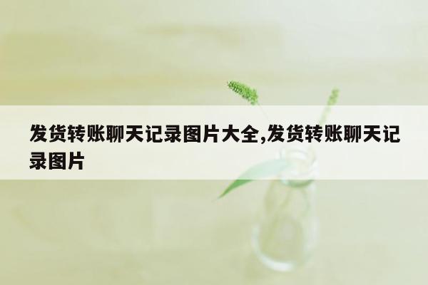 发货转账聊天记录图片大全,发货转账聊天记录图片