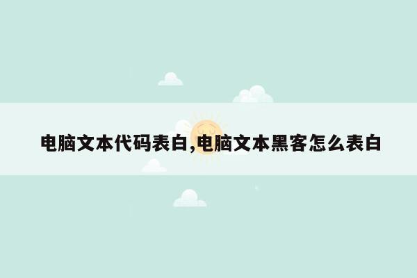 电脑文本代码表白,电脑文本黑客怎么表白