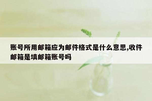 账号所用邮箱应为邮件格式是什么意思,收件邮箱是填邮箱账号吗