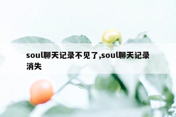 soul聊天记录不见了,soul聊天记录消失