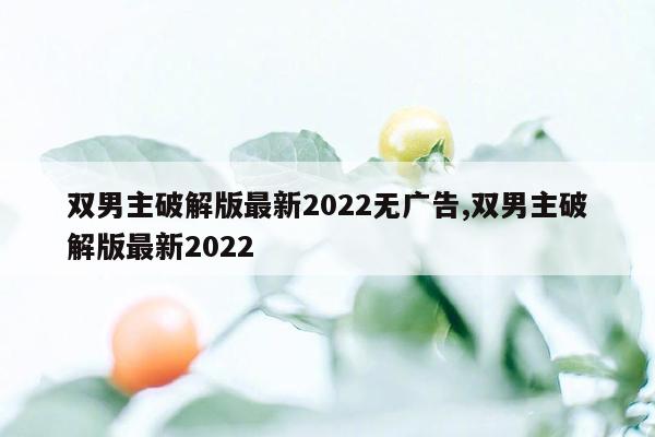 双男主破解版最新2022无广告,双男主破解版最新2022