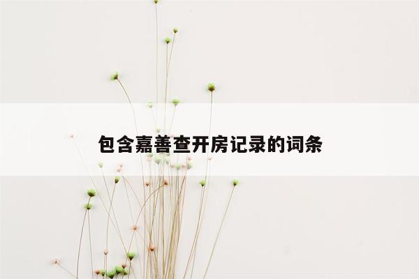 包含嘉善查开房记录的词条