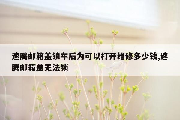 速腾邮箱盖锁车后为可以打开维修多少钱,速腾邮箱盖无法锁