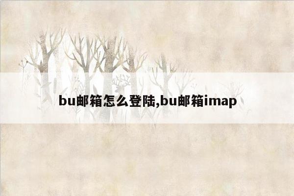 bu邮箱怎么登陆,bu邮箱imap