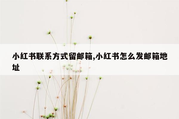 小红书联系方式留邮箱,小红书怎么发邮箱地址