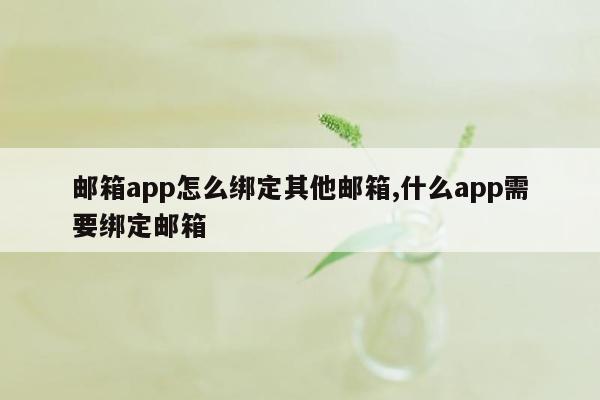 邮箱app怎么绑定其他邮箱,什么app需要绑定邮箱