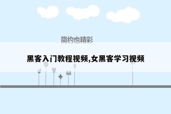 黑客入门教程视频,女黑客学习视频