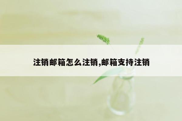 注销邮箱怎么注销,邮箱支持注销