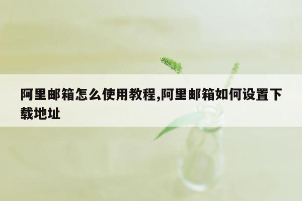 阿里邮箱怎么使用教程,阿里邮箱如何设置下载地址