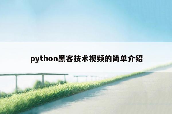 python黑客技术视频的简单介绍