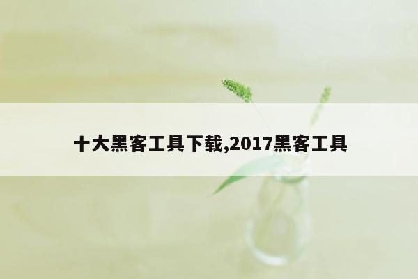 十大黑客工具下载,2017黑客工具