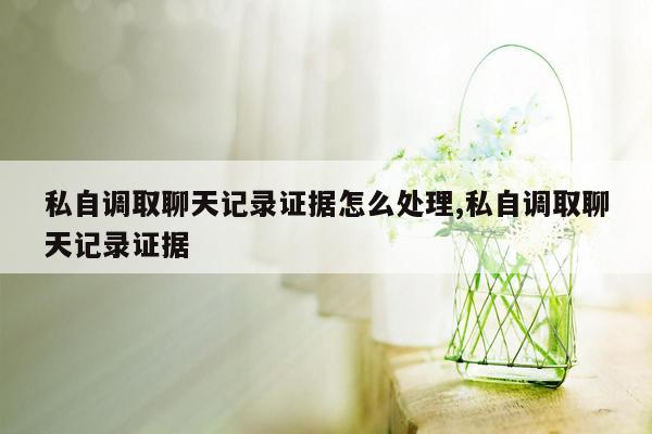 私自调取聊天记录证据怎么处理,私自调取聊天记录证据