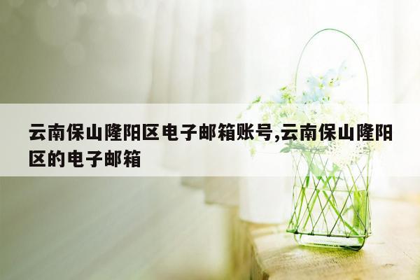 云南保山隆阳区电子邮箱账号,云南保山隆阳区的电子邮箱