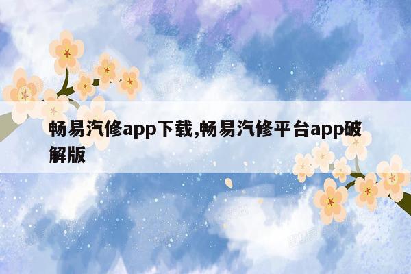 畅易汽修app下载,畅易汽修平台app破解版