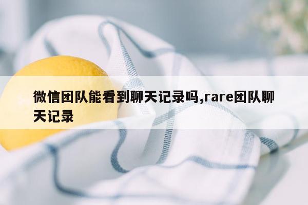 微信团队能看到聊天记录吗,rare团队聊天记录