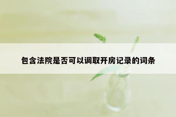 包含法院是否可以调取开房记录的词条