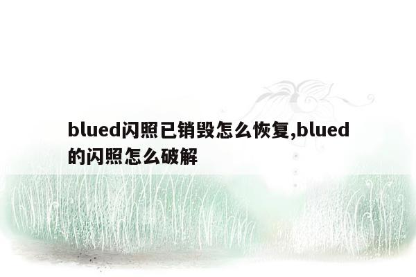 blued闪照已销毁怎么恢复,blued的闪照怎么破解