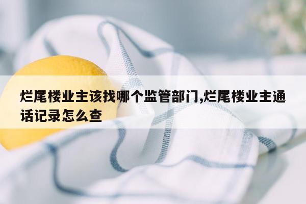 烂尾楼业主该找哪个监管部门,烂尾楼业主通话记录怎么查