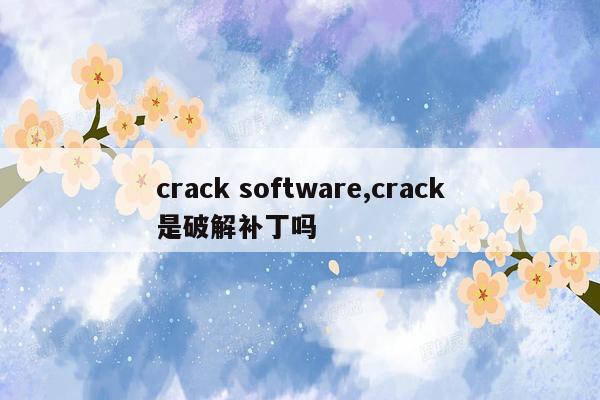 crack software,crack是破解补丁吗